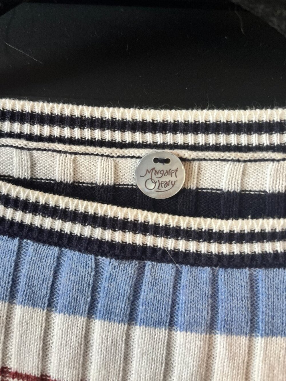 Margaret O'Leary • Striped Ribbed Knit Sweater Long Sleeve Crew Neck Women's XS - Picture 5 of 8